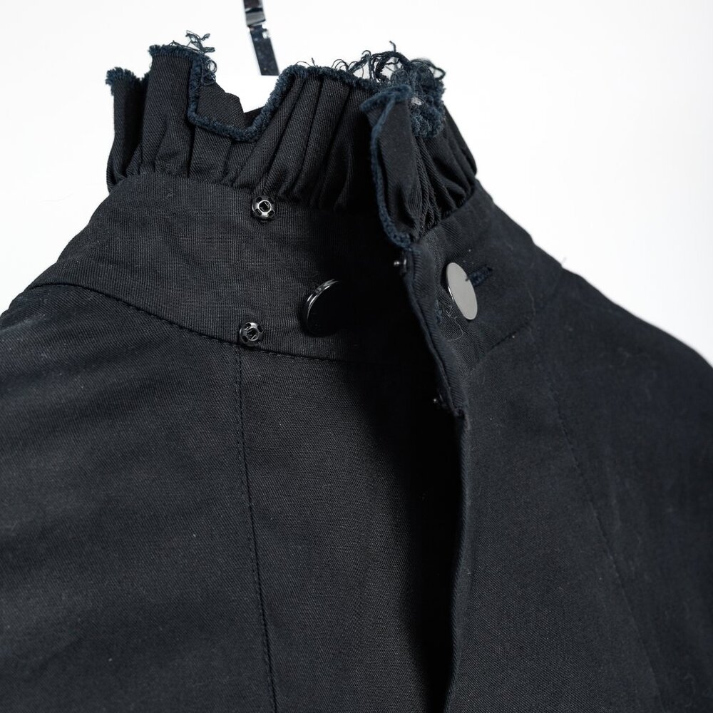 Ellery Rail Road Black Cotton Oversized Lace-Up Shirt - Picture 11 of 16